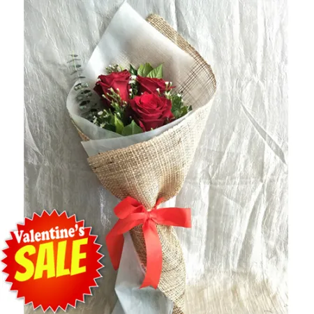 send bouquet of 3 stems red roses to philippines