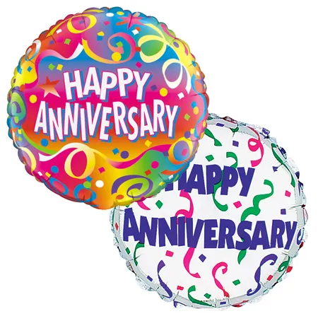 2 Pcs Anniversary Mylar Balloon