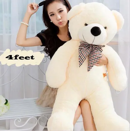 4 Feet White Color Life Size Teddy Bear :