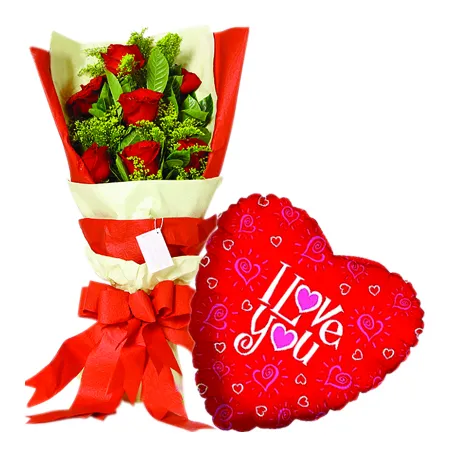 12 pcs Roses & love u Balloon