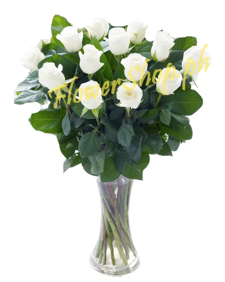 buy elegant white roses vase in manila